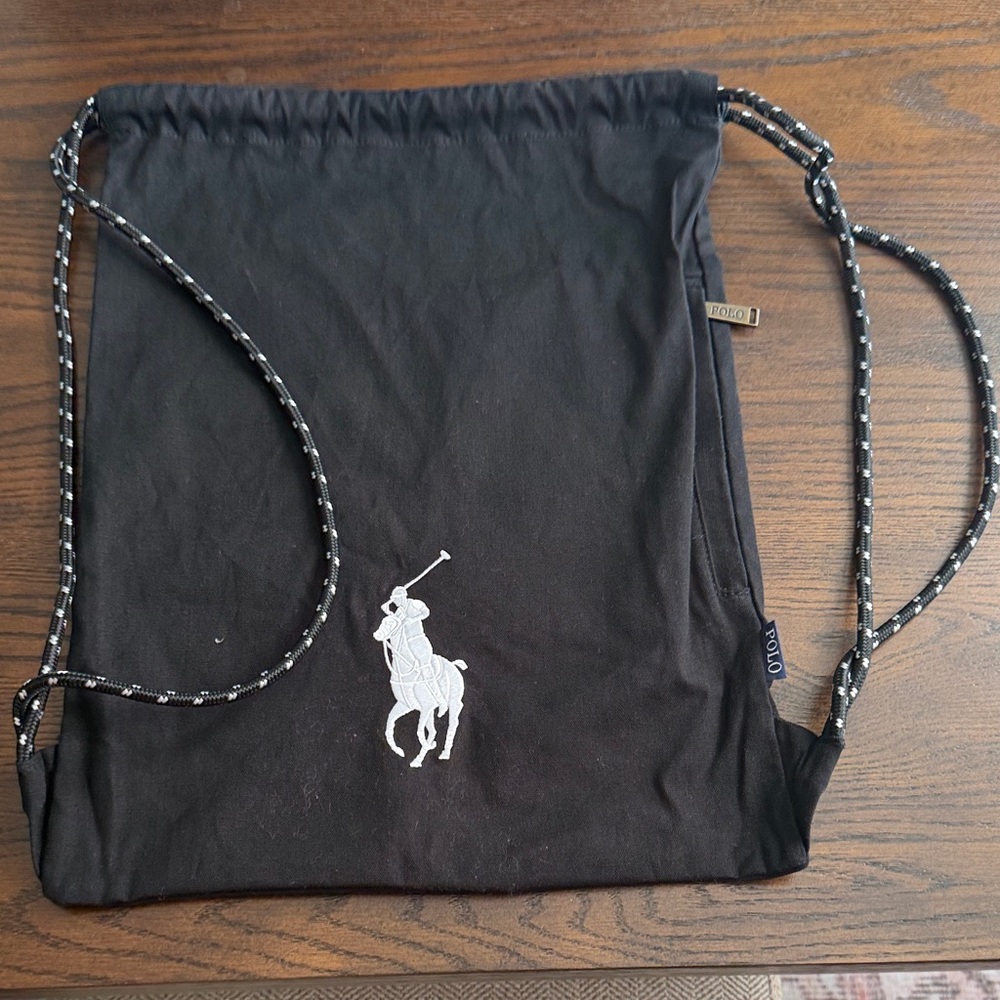 Polo by Ralph Lauren Black Drawstring Backpack